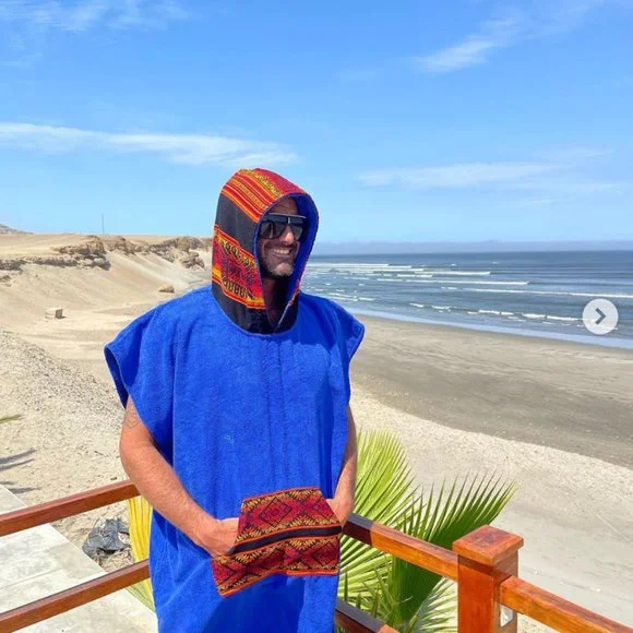 Peruvian Surf Hoodie men's unisex size Large, color gray - Picture 6 of 8